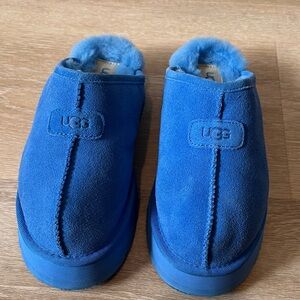 UGG Discoquette Blue Suede Slide Slippers